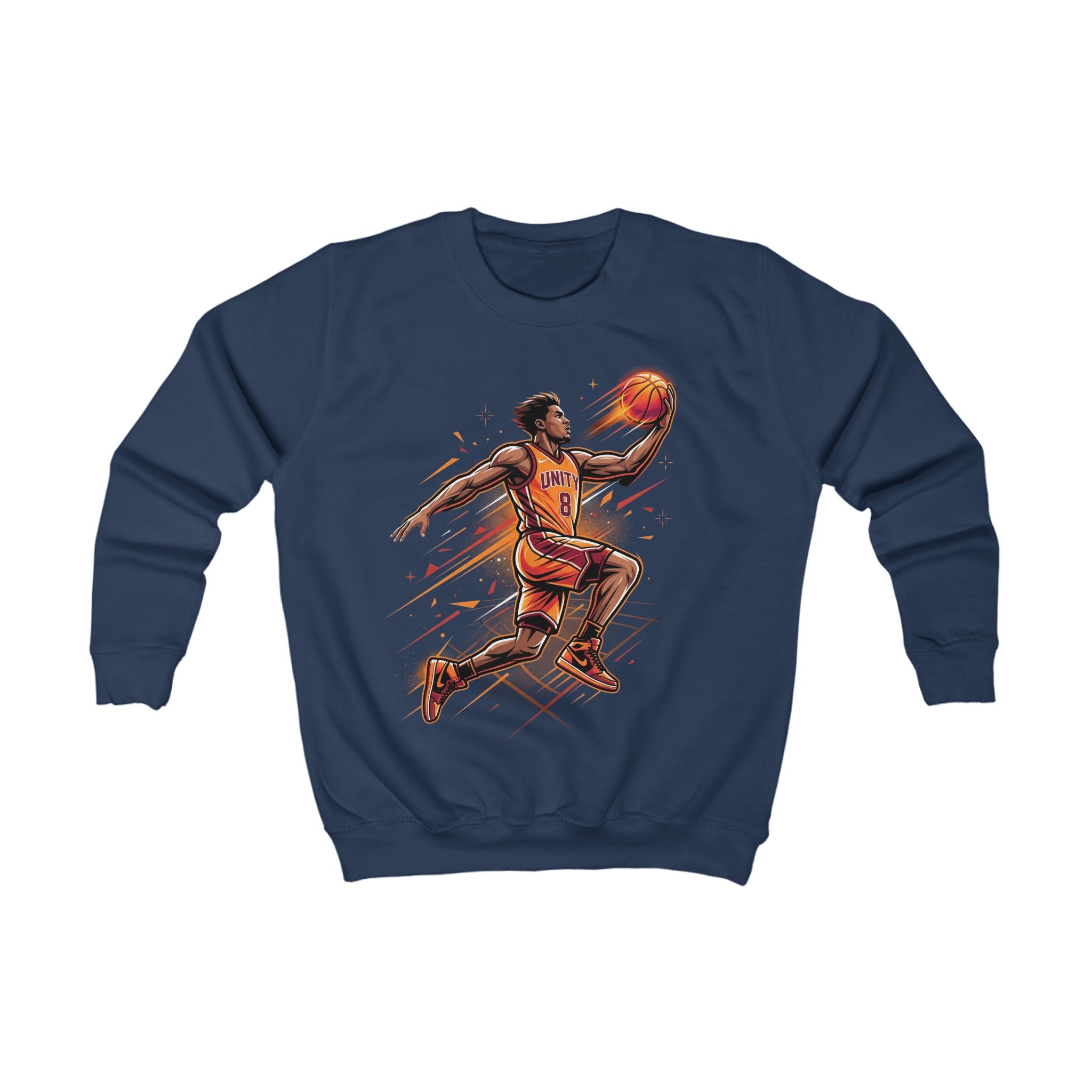 Kids Basketball Sweatshirt – Dunking Player Graphic Crewneck