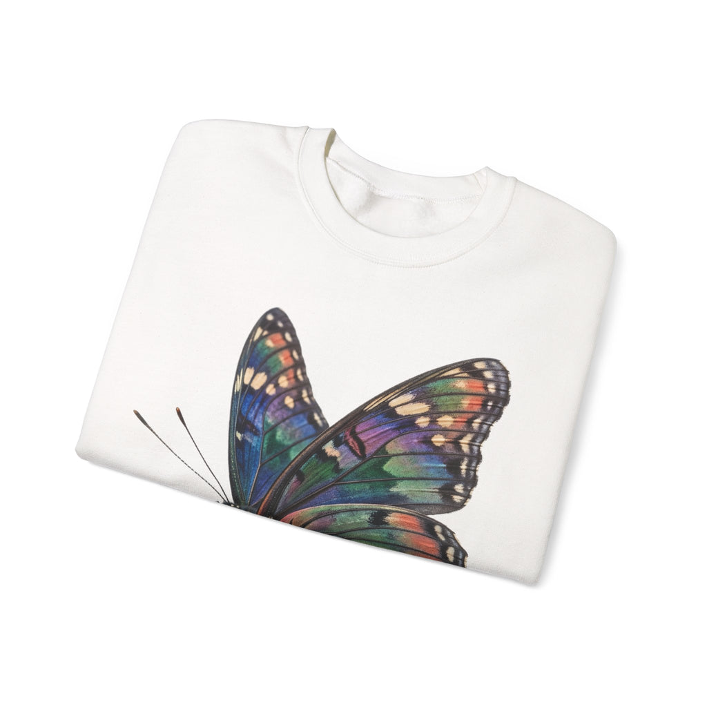 Butterfly Graphic Sweatshirt – Colorful Prism Wings Crewneck