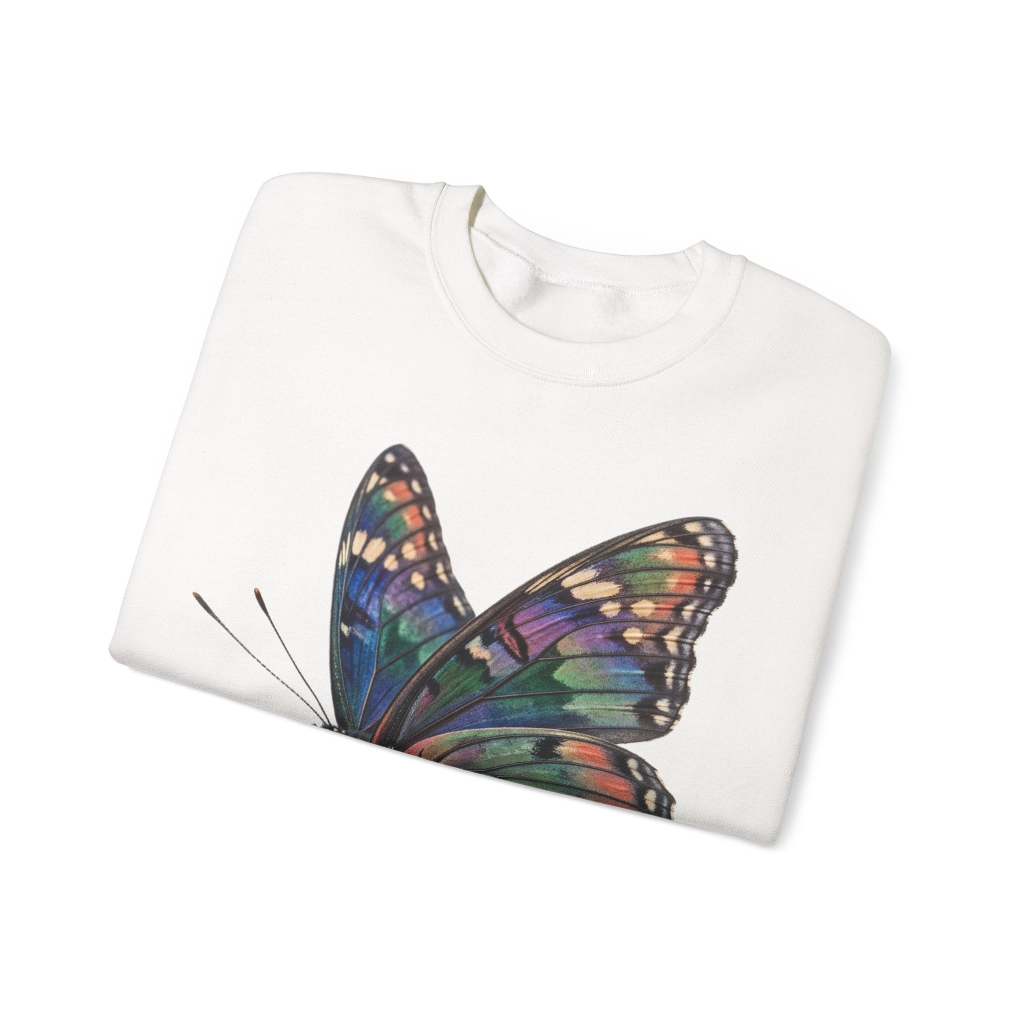 Butterfly Graphic Sweatshirt – Colorful Prism Wings Crewneck