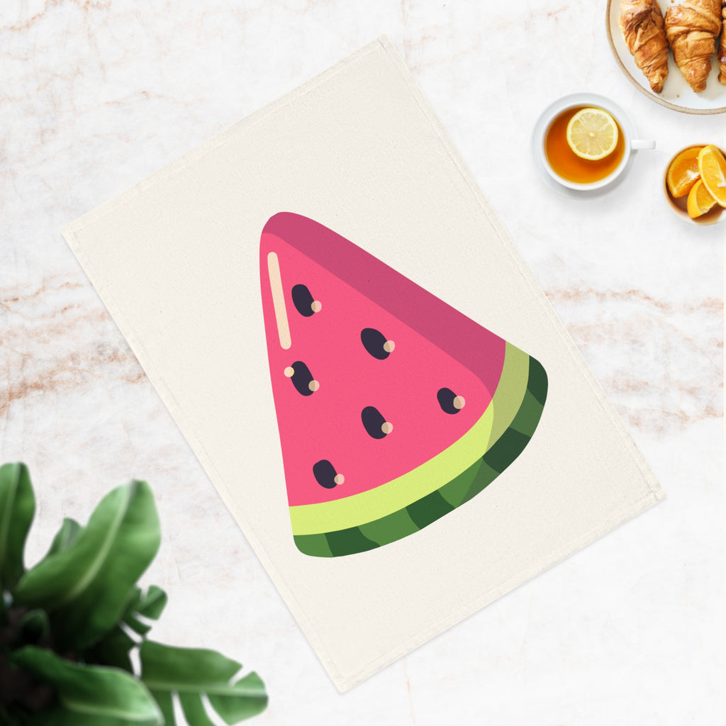 Watermelon Slice Cotton Tea Towel — Bright Summer Kitchen Towel