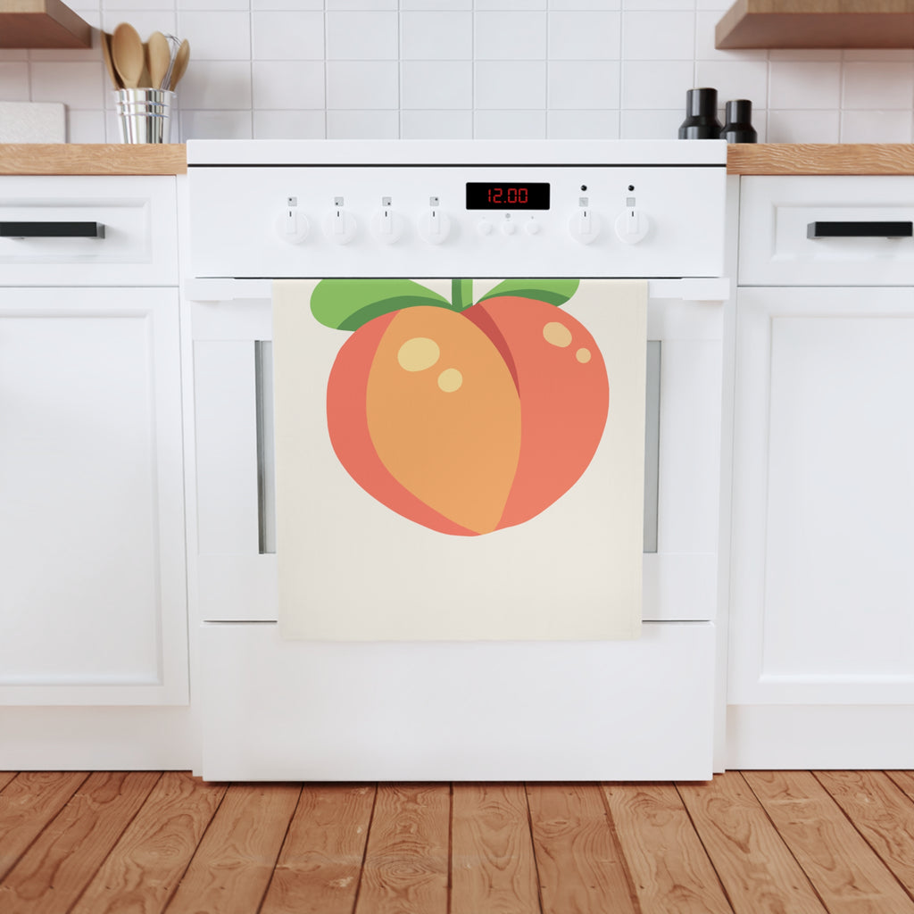Peach Kitchen Tea Towel — Cute Fruit Cotton Dish Towel