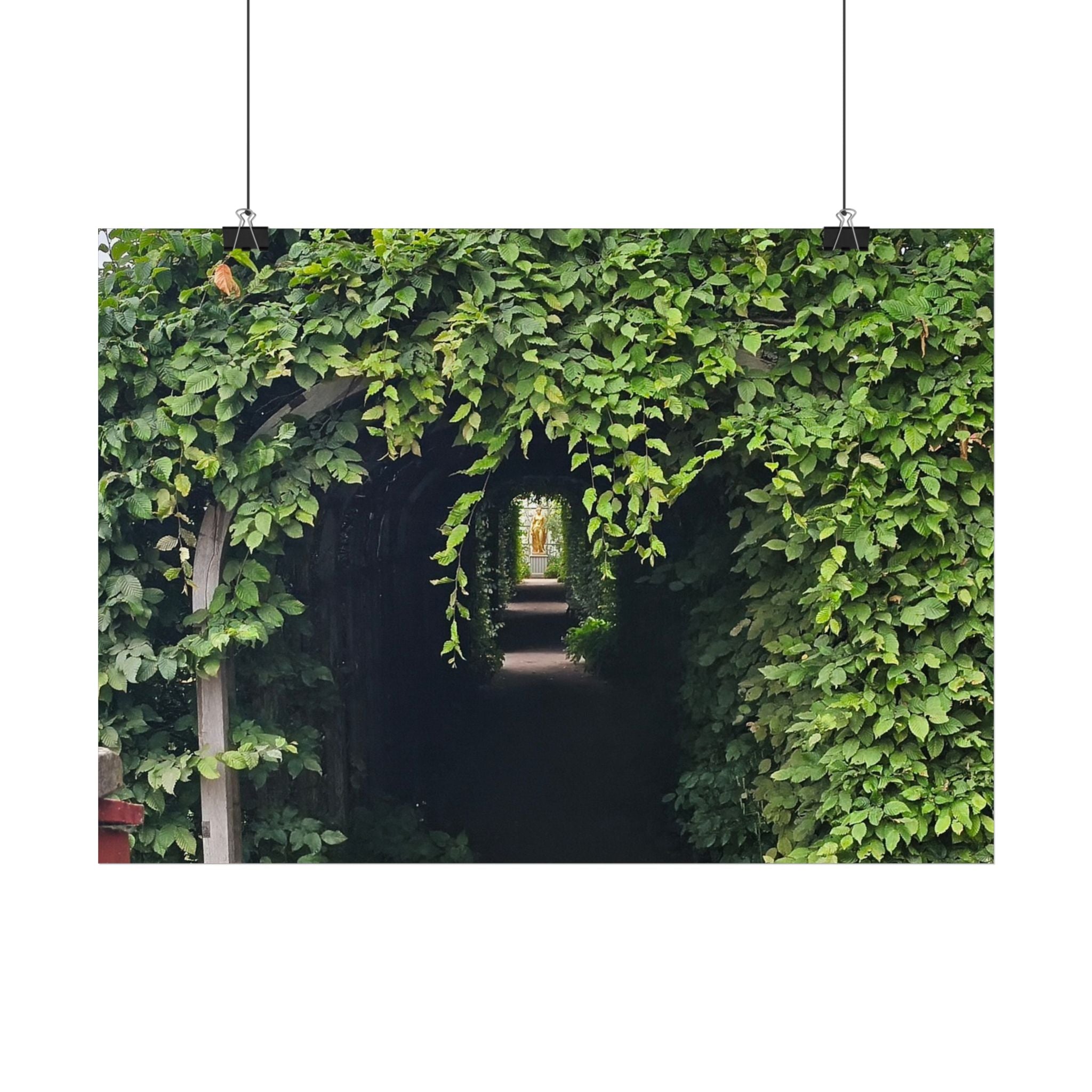 Green Garden Archway Poster — Lush Ivy Tunnel Wall Art