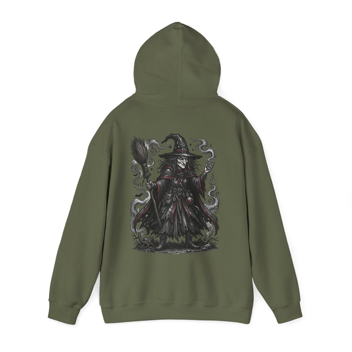 Witch Hunter Hoodie — Dark Fantasy Grim Reaper Back Graphic